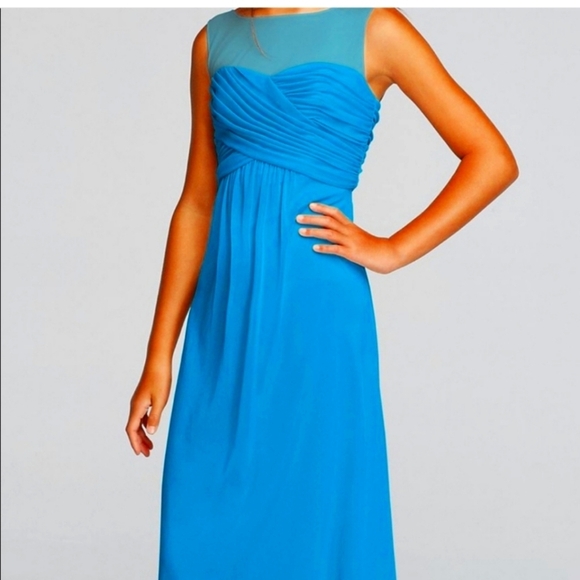 David's Bridal Dresses & Skirts - Elegant Blue Sleeveless Dress
